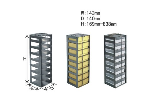 存放2英寸高標準盒的臥式冰箱和液氮罐分隔架-CF係列